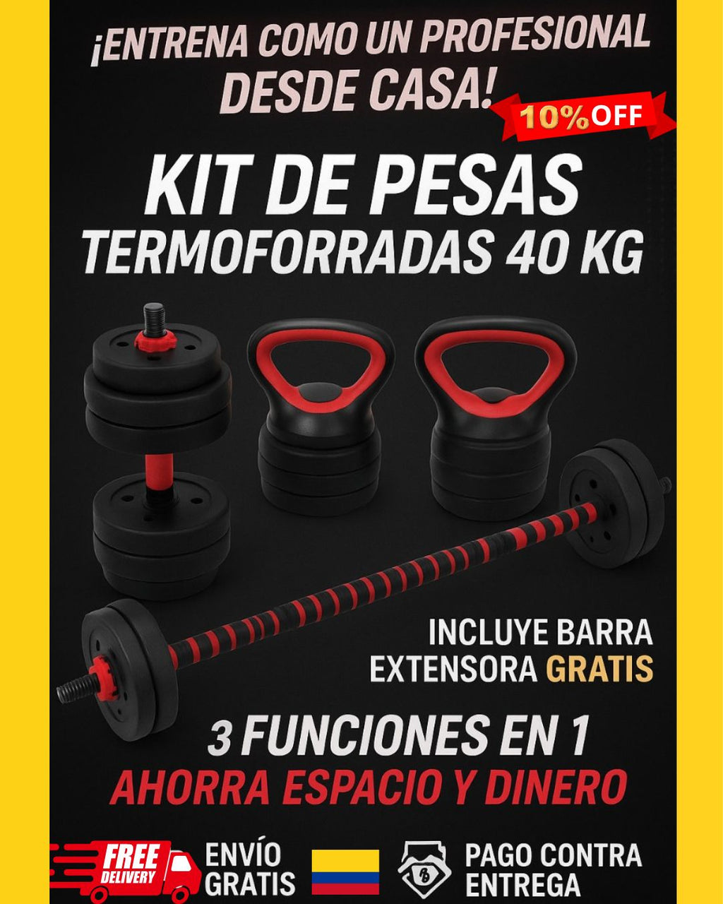 KIT DE 40 KG CON DOBLE MANCUERNA RUSA